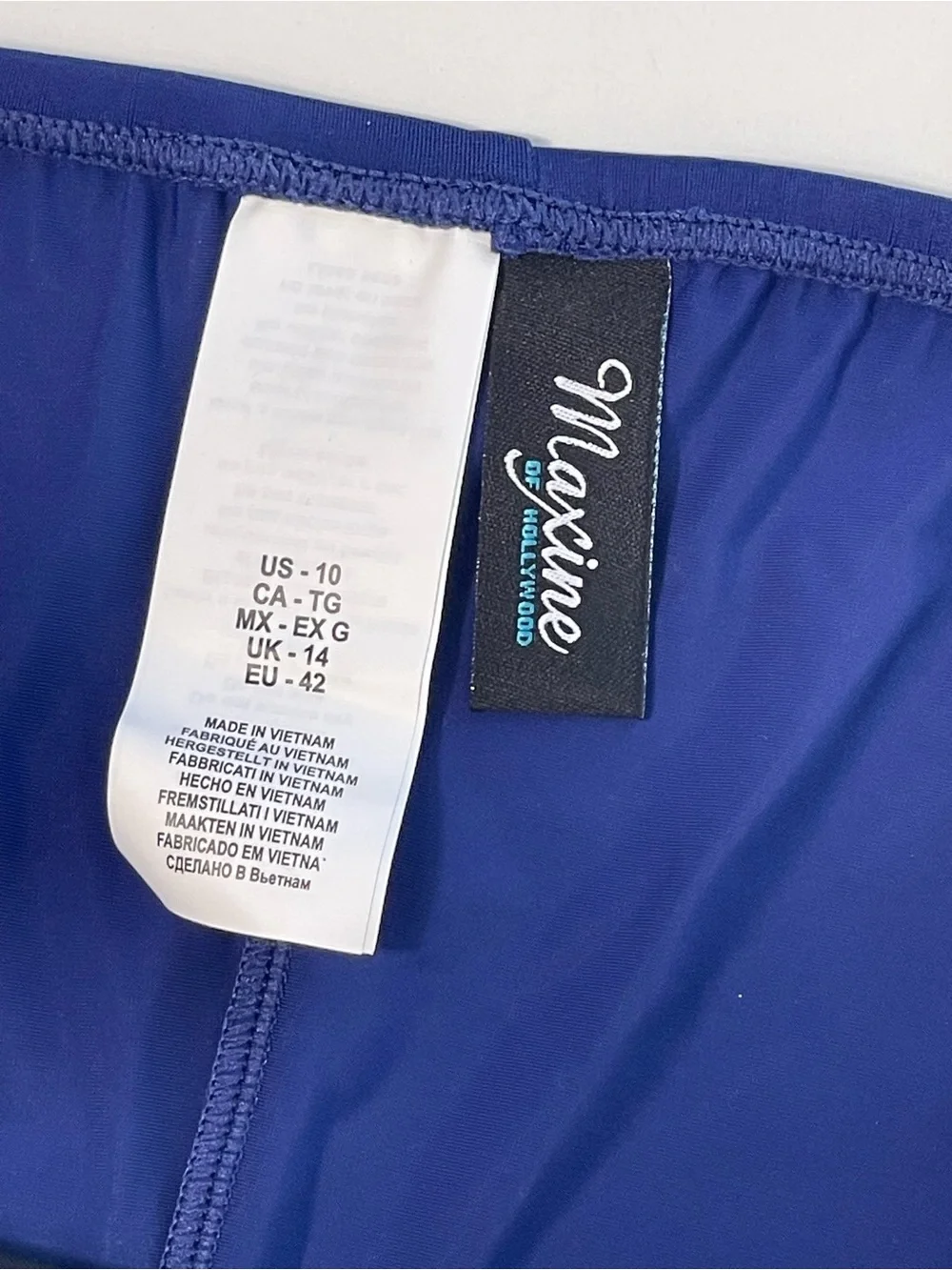 Maxine of Hollywood Women’s Blue High Waist Swim Bottoms Size 10 NWT